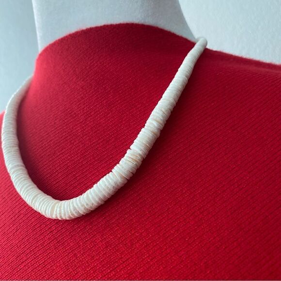 White Chocker Necklace Chocker Beaded Clasp Bohemian - Picture 4 of 5
